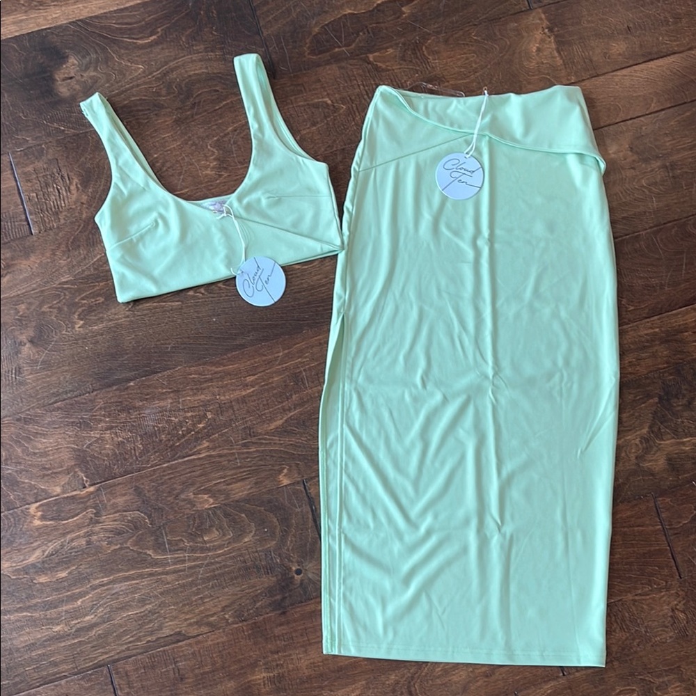 Bright Green Two-Piece Set